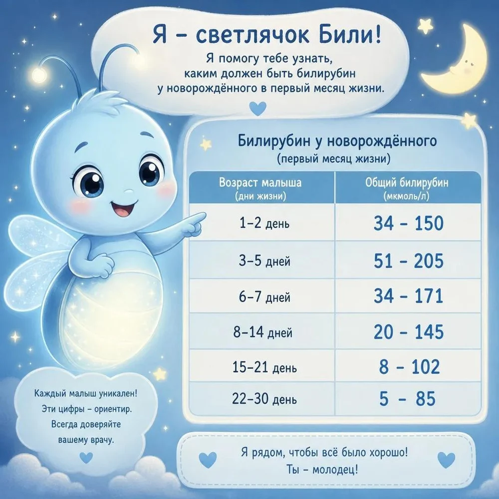 Нормы билирубина для новорожденных